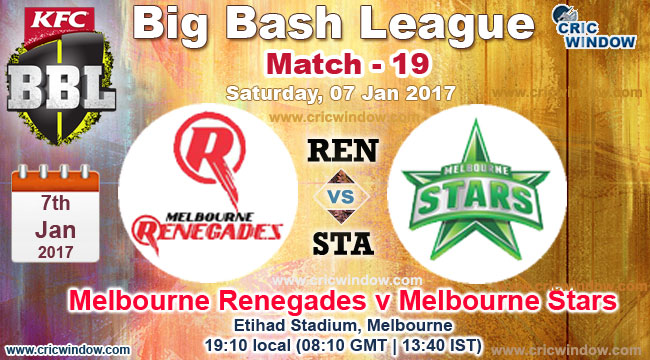 BBL REN vs STA report Match 19