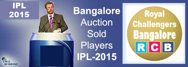 2015 IPL RCB auction sold players list