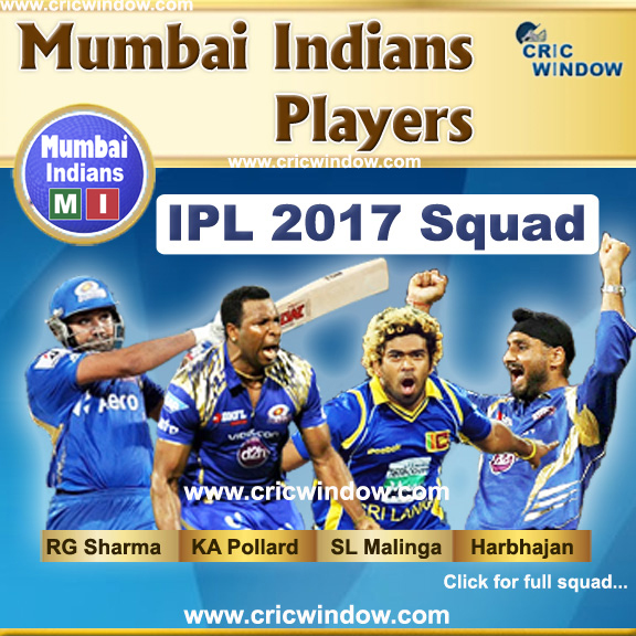 ipl 2017 Mumbai Indians Squad