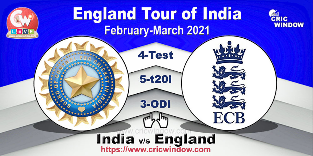 Schedule of India vs England Series 2021