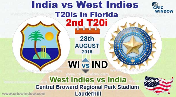 Ind vs WI Florida 2nd t20i match report 2016 - cricwindow.com