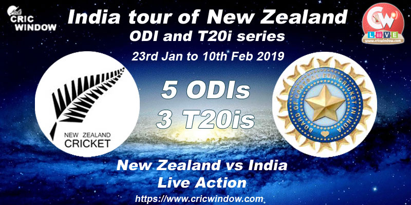 New Zealand vs India Schedule series 2019