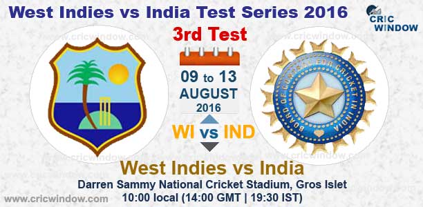 3rd match of four test matches series between India and West Indies ...