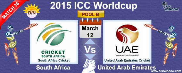 South Africa vs UAE Match-36