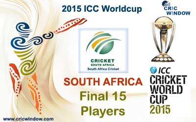 South Africa final 15 players for worldcup 2015