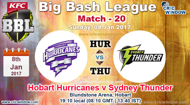 BBL HUR vs THU report Match 20