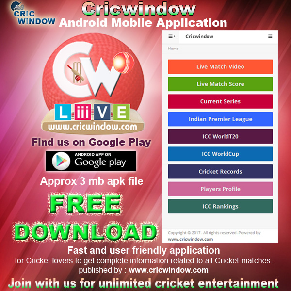 Cricwindow Mobile Applications