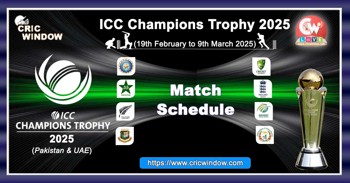 Champions Trophy 2025 Schedule Pdf Jessie Clarita
