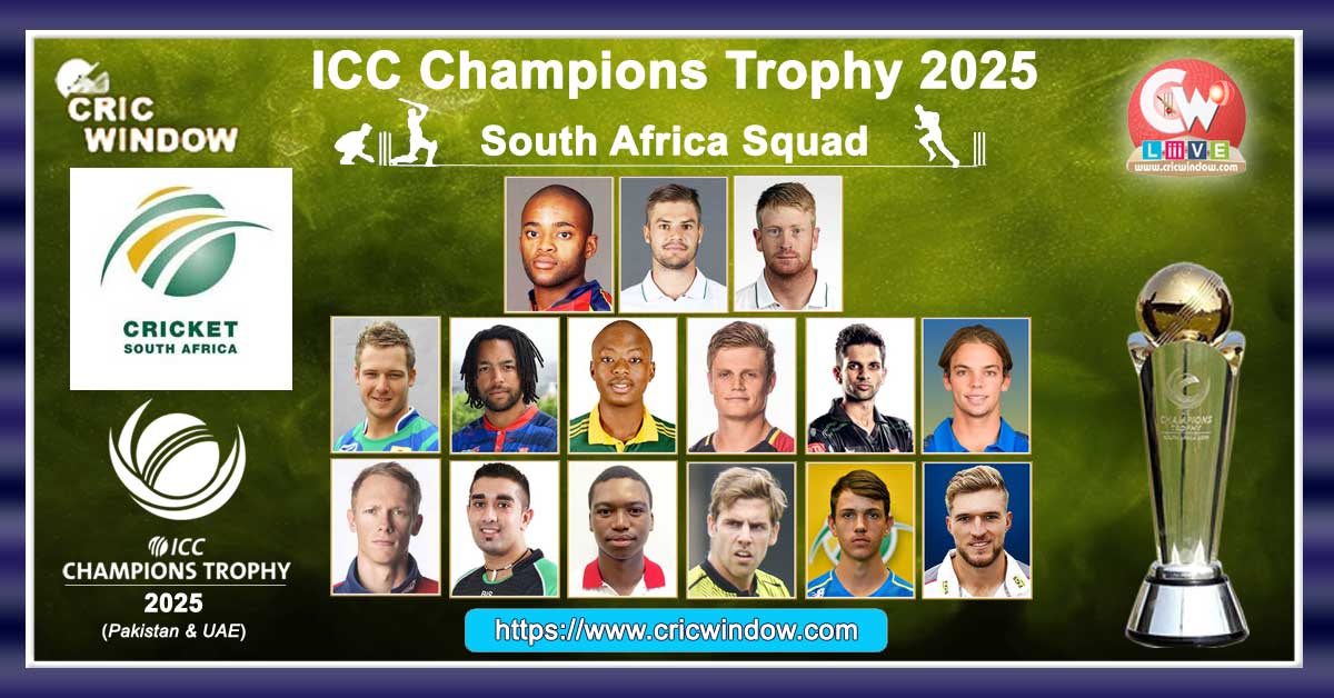 South Africa squad for champions trophy 2025