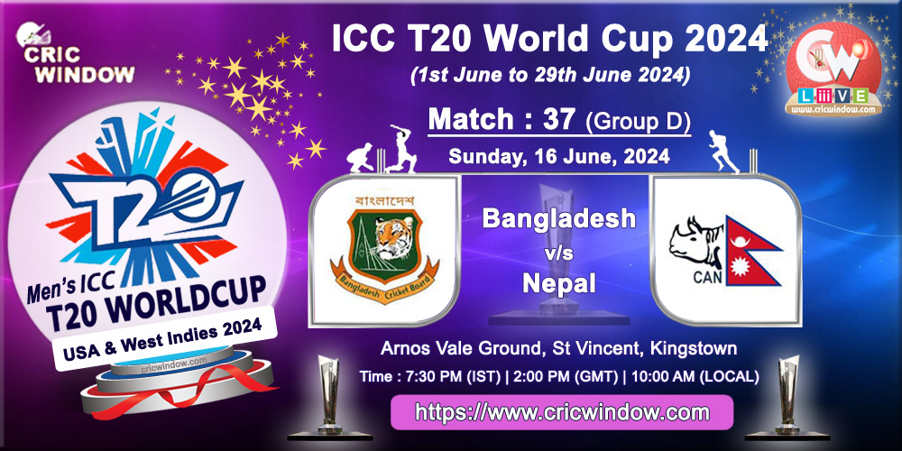 Match 37 - Bangladesh vs Nepal live updates