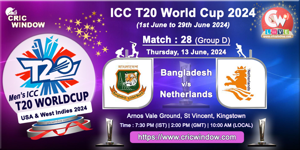 Match 28 - Bangladesh vs Netherlands live updates