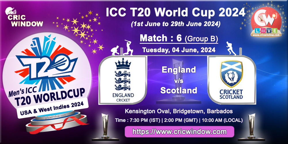 England vs Scotland ICC T20 World Cup 2024 Live