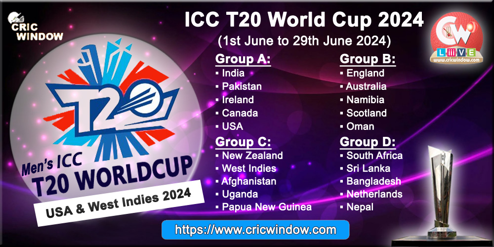 ICC T20 World Cup 2024 Schedule Announced