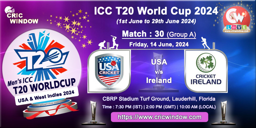USA vs Ireland Live ICC T20 World Cup 2024