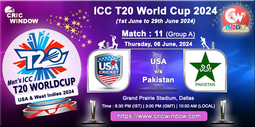 Match 11 - USA vs Pakistan live updates
