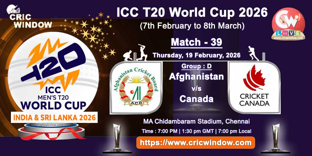 Afghanistan vs Canada ICC T20 Worldcup match live updates 2026