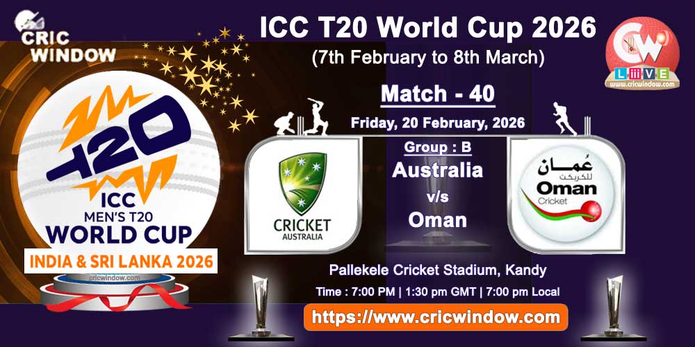 Australia vs Oman ICC T20 Worldcup match live updates 2026