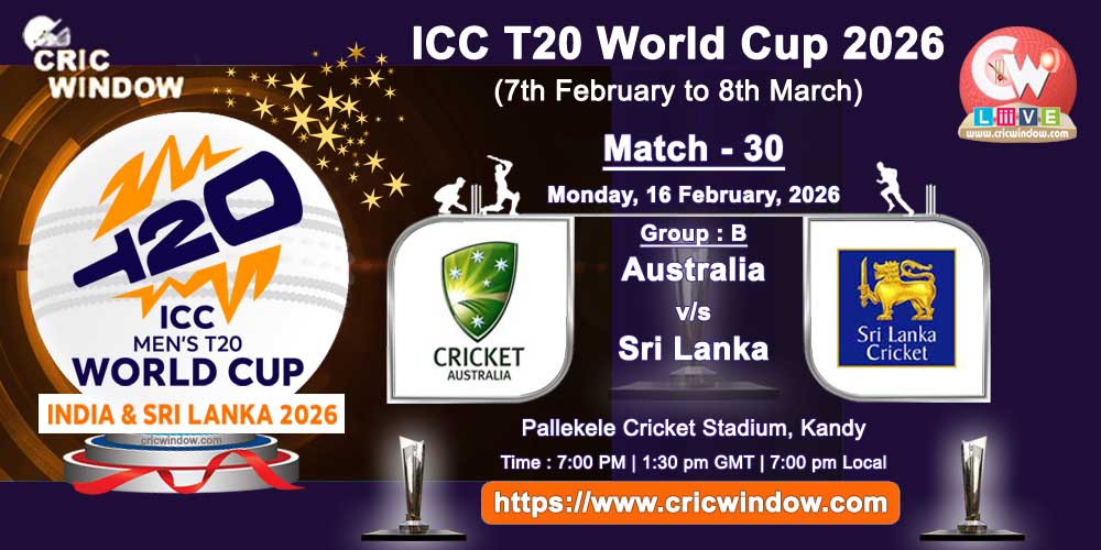 Australia vs Sri Lanka ICC T20 Worldcup match live updates 2026