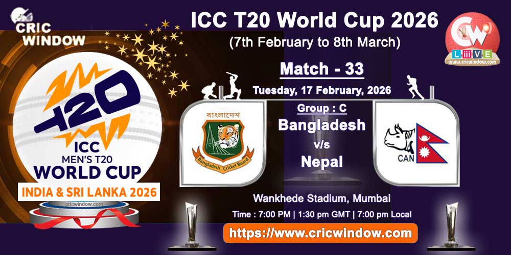 Bangladesh vs Nepal ICC T20 Worldcup match live updates 2026