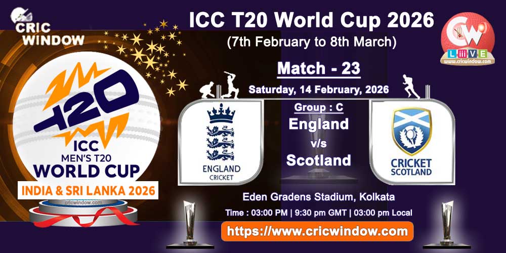 England vs Scotland ICC T20 Worldcup match live updates 2026