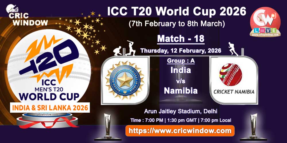 Ind vs Namibia ICC T20 Worldcup match live updates 2026