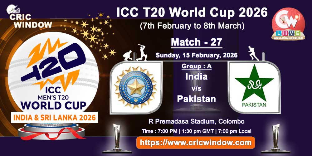 India vs Pakistan ICC T20 Worldcup match live updates 2026