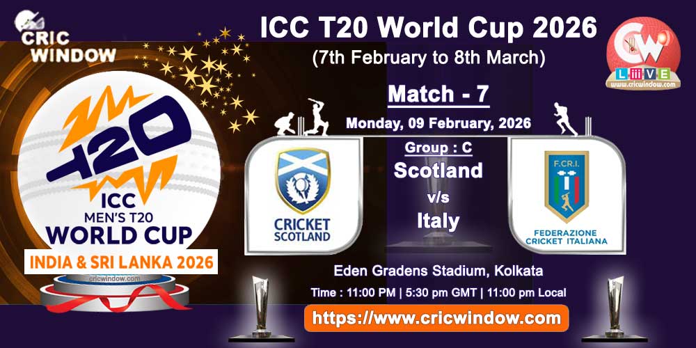Scot vs Italy ICC T20 Worldcup match live updates 2026