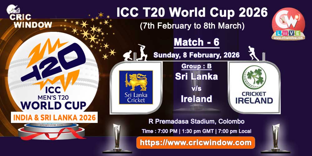 SL vs Ire ICC T20 Worldcup match live updates 2026
