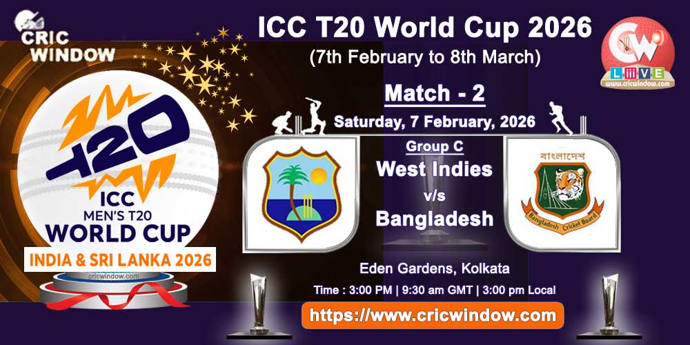 WI vs Ban ICC T20 Worldcup match live updates 2026
