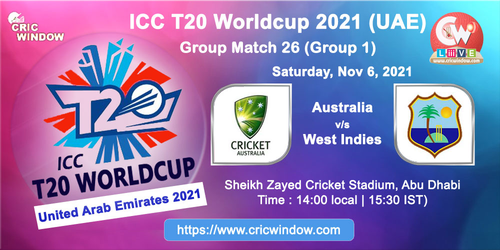 Worldt20 australia vs west indies match centre