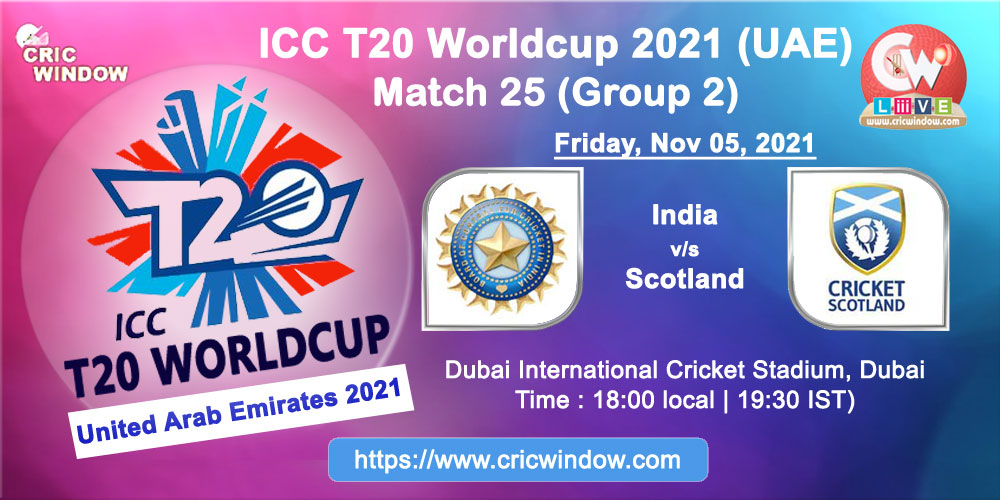 Worldt20 india vs scotland match centre