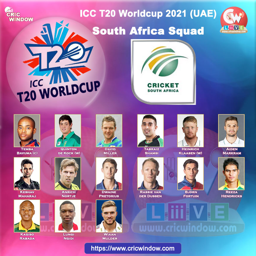 South Africa worldt20 squad