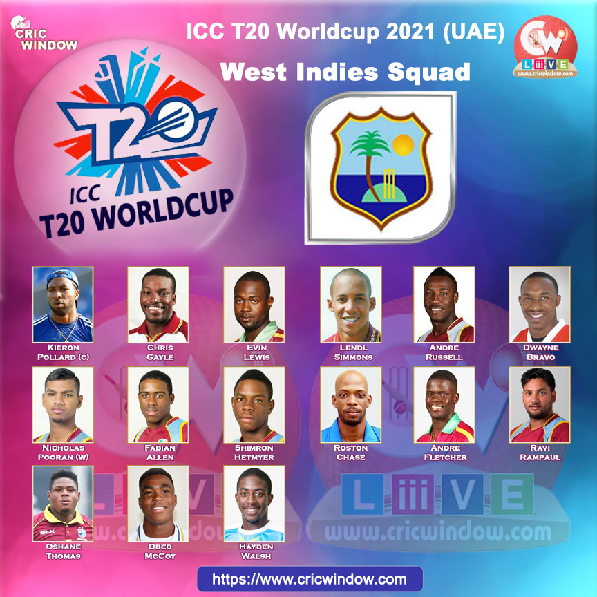West Indies worldt20 squad