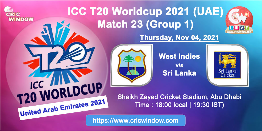 Worldt20 wi vs sl match centre