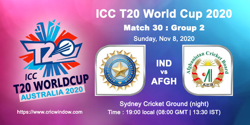 Worldt20 ind vs afgh report match30