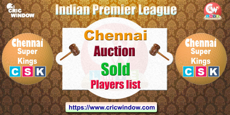 IPL 2020 CSK Auction Sold Players List