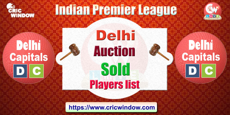 IPL 2020 DC Auction Sold Players List