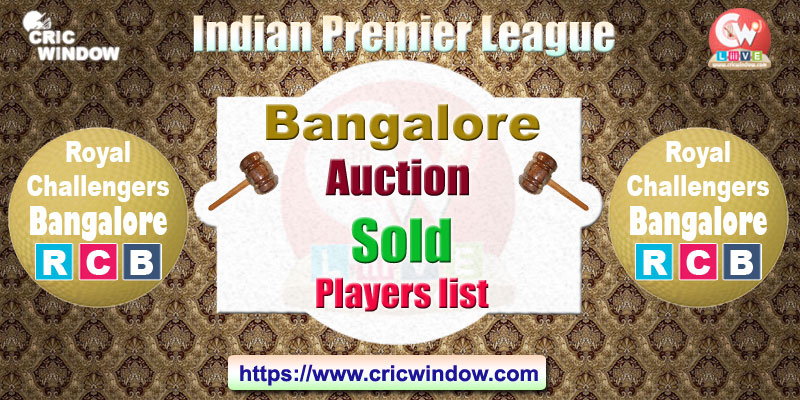 IPL 2020 RCB Auction Sold Players List
