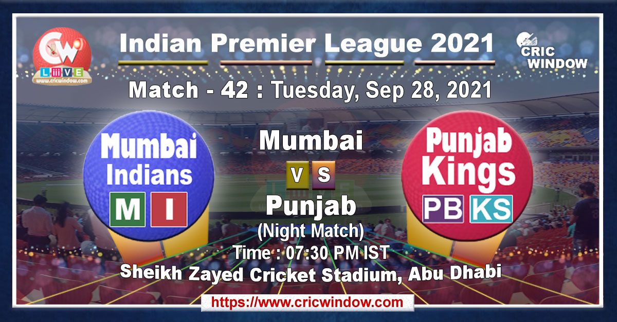 IPL MI vs PBKS match live previews 2021