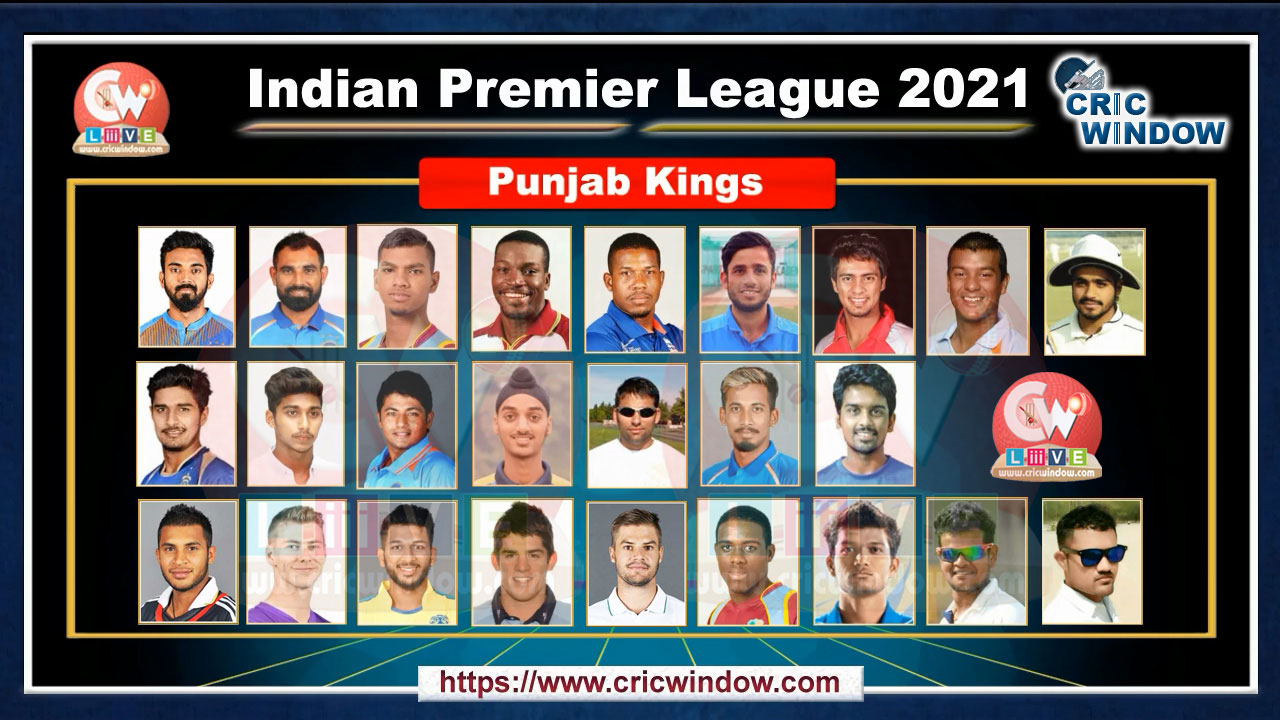 Punjab Kings Squad 2021