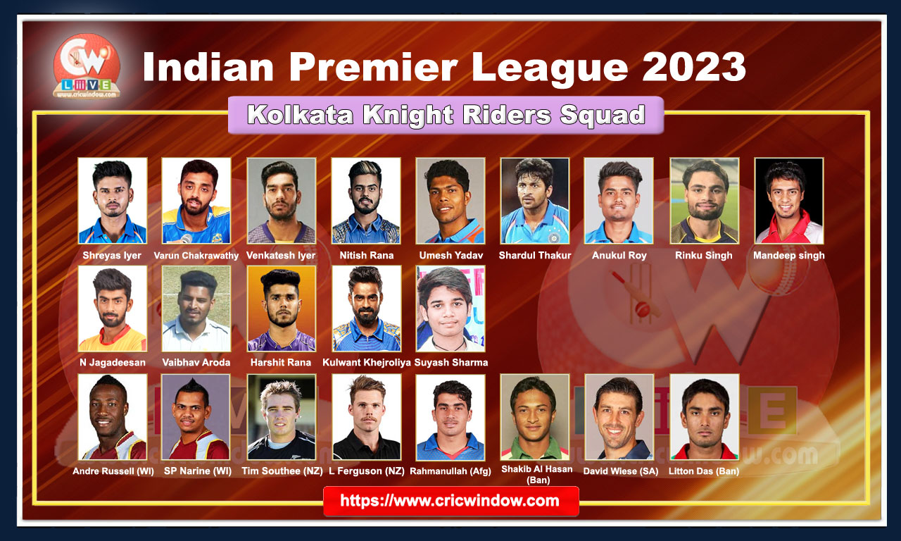 Kolkata Knight Riders team 2023