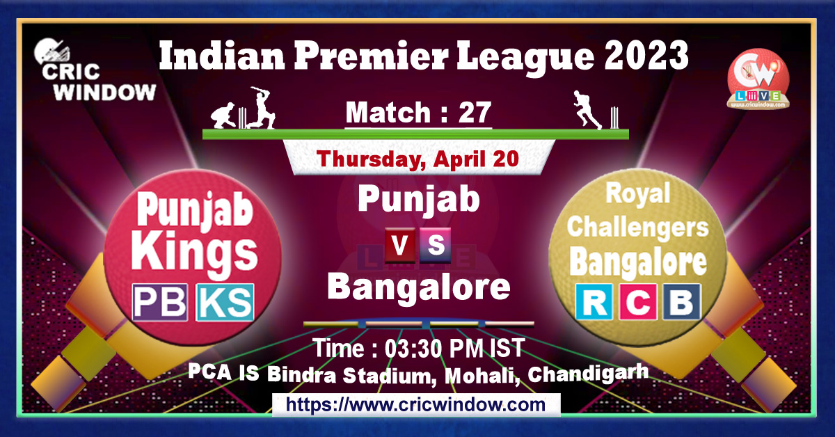 IPL PBKS vs RCB live match action