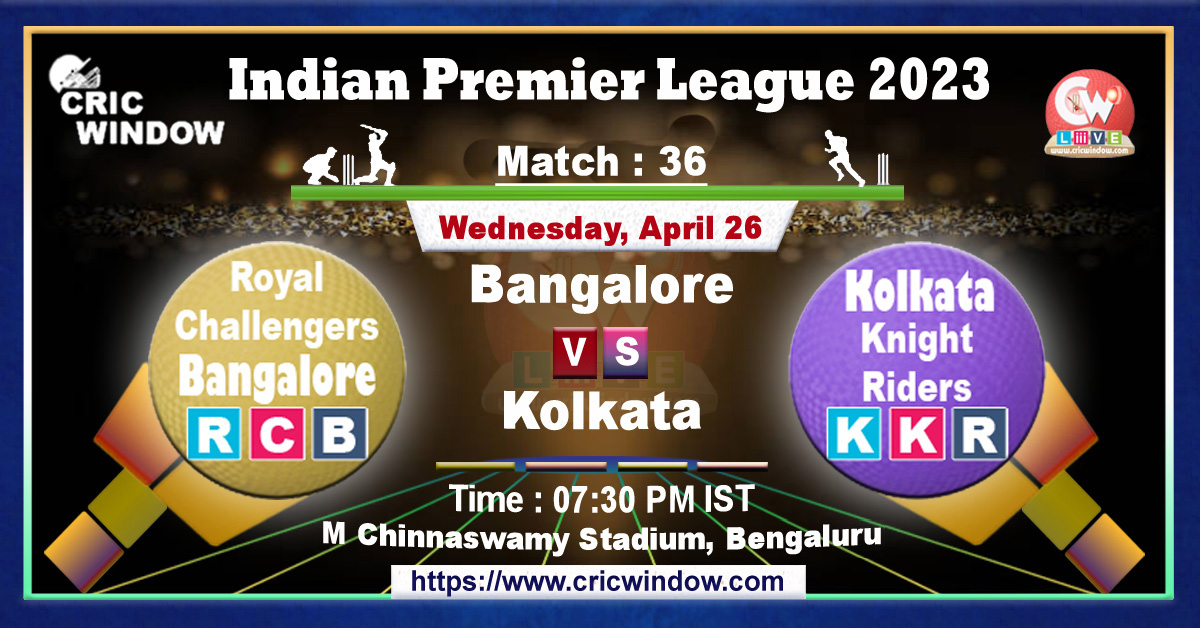 IPL RCB vs KKR live match action