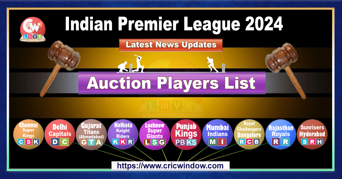 Auction Registered player list ipl 2024