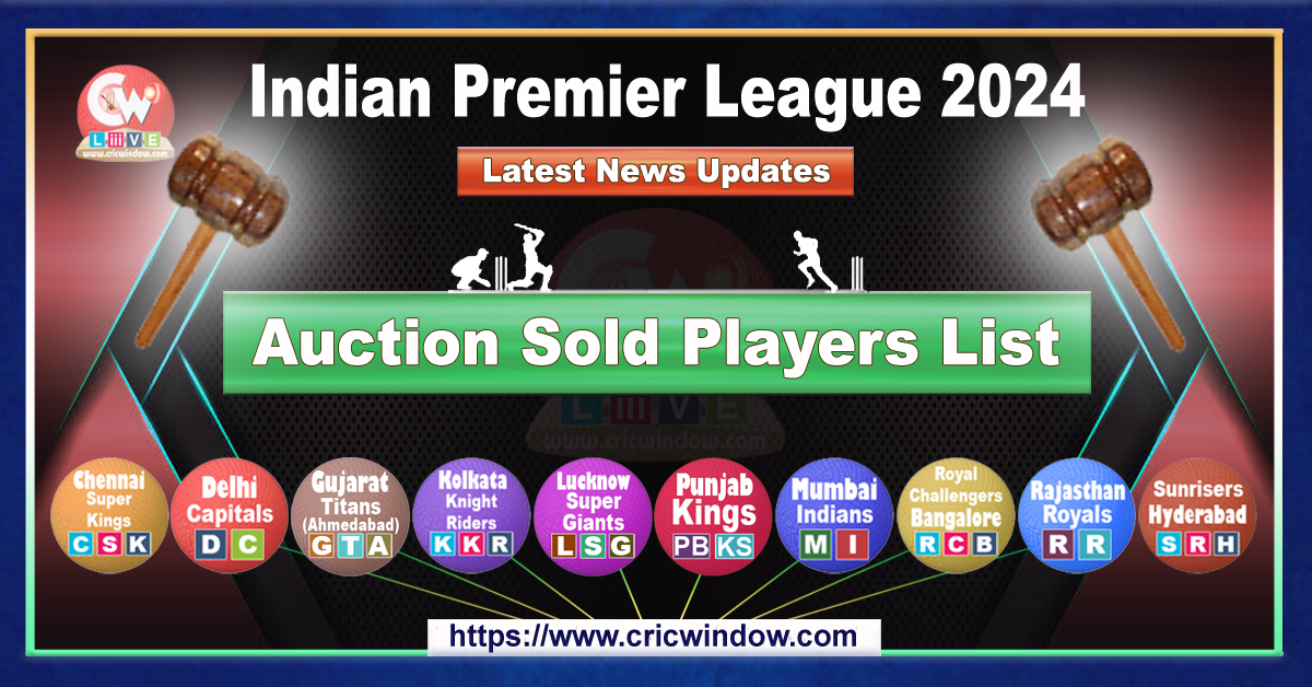 Auction Sold player list ipl 2024