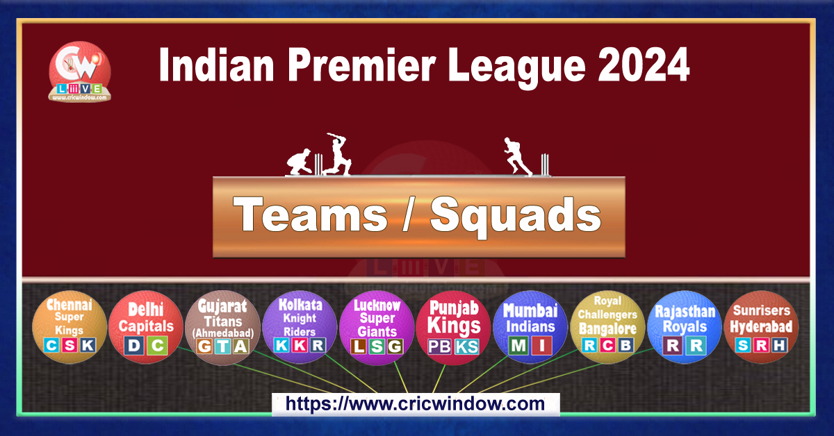 IPLT20 teams and squads 2024