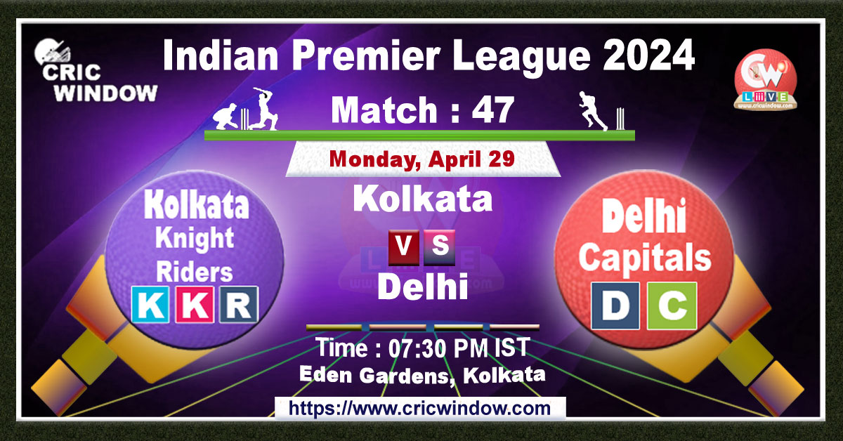 IPL Kolkata vs Delhi live score and Report