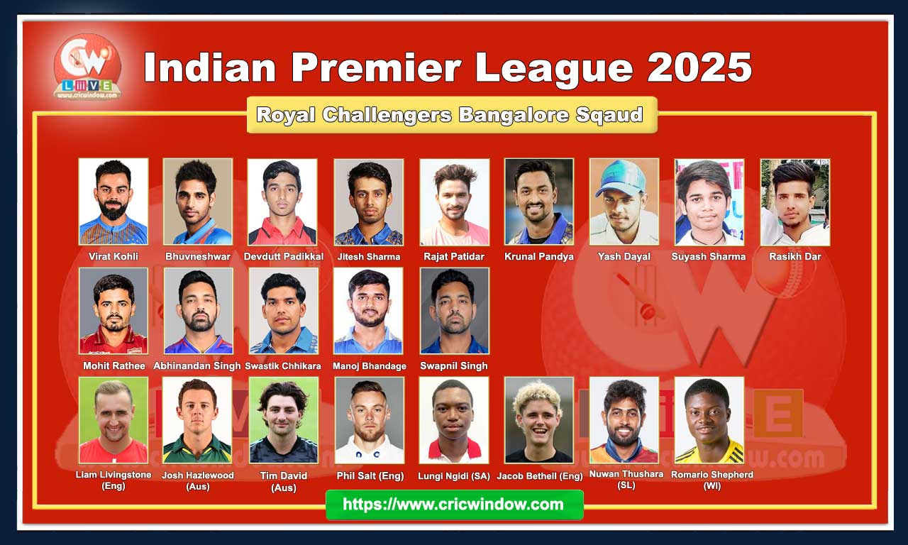 IPL RCB final squad 2025