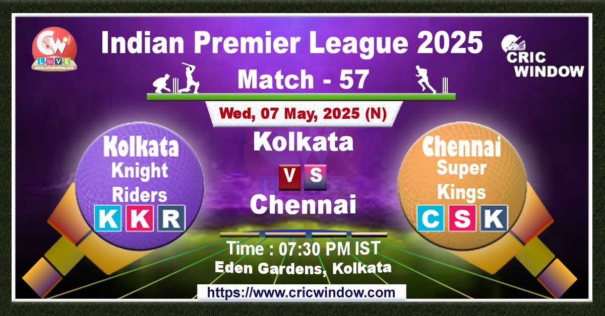 IPL KKR vs CSK match live 2025
