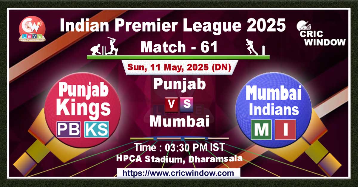 IPL PBKS vs MI match live 2025